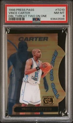 Press Pass #TO10 1998 Vince Carter Double Threat Two On One PSA 8 Foto 1 de 2