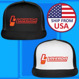 Sombrero de camionero ajustable para motocicleta Laverda negro blanco tamaño adulto - Imagen 1 de 6