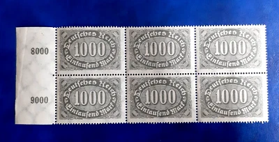 Germany Stamps Deutsches Reich 6x 1000 Mark 1922 Block Mi. Nr. 252 (23541) - Image 1 of 3