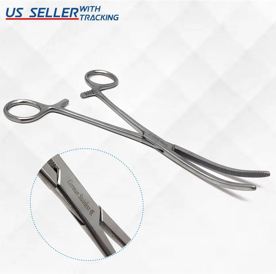 HTI 6" Curved Hemostat Forceps Locking Clamps Stainless Steel Surgical Instrument