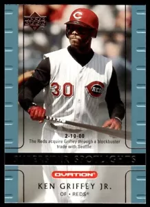 2002 Upper Deck Ovation Superstar Spotlights 97 Ken Griffey Jr Cincinnati Rossi - Foto 1 di 2