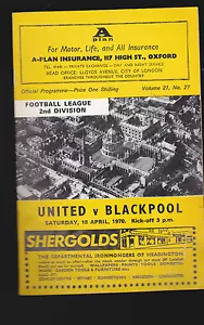 Oxford United v Blackpool Official Programme- April 18 1970 - Picture 1 of 1