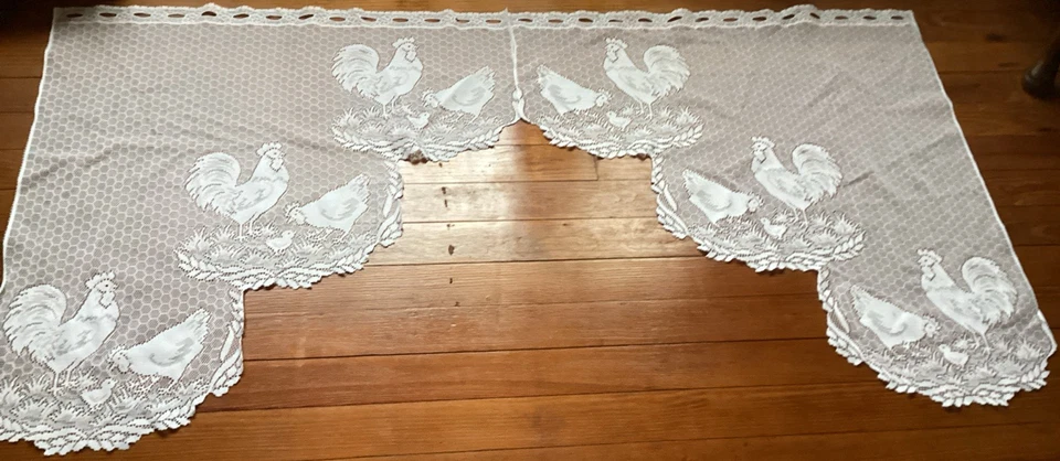 "Juego de 2 paneles de 32,5"" de ancho Heritage de encaje para gallo gallina granja EE. UU." Foto 1 de 4