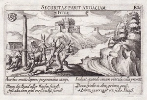 Grabado grabado Itterburg Thalitter Vöhl Hesse Meisner 1630 - Imagen 1 de 1