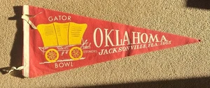 OKLAHOMA SOONERS GATOR BOWL IN JACKSONVILLE FL FELT PENNANT JAN 2 1965 #2 - Picture 1 of 2