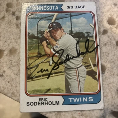 Eric Soderholm Hand Signed 1974 Topps Minnesota Twins Autograph #503 -wear - Image 1 of 2