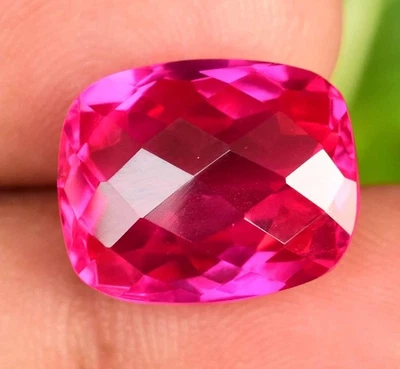 Natürlich Rot Pink Rubellit Turmalin 14.70Ct Certified Kissen Checker Edelstein - Bild 1 von 4