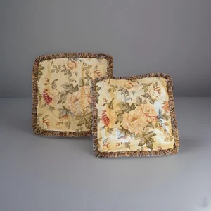 "2 fundas de almohada vintage estilo Manderley Aubusson, 19,5"" x 19,5""" - Imagen 1 de 7
