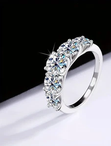3ct Lab Created Diamond Wedding Ring 14K White Gold Plated 925 Silver Round Cut - Picture 1 of 4