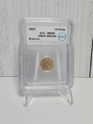 2023 Great Britain 10 Pounds Ms69 1/10 Gold Coin Ms69 - Image 1 of 2