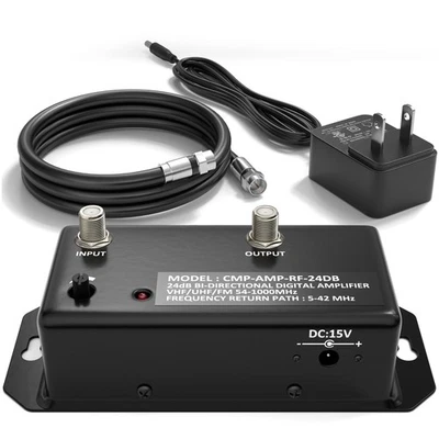 Antenna Amplifier Kit, Digital TV Signal Booster with Coax, Adjustable Gain, ... - Image 1 of 4