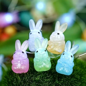 3D Bunny Easter String Lights 10ft 30 LEDs Colorful Rabbit Battery - Picture 1 of 5