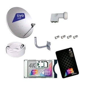 KIT CAM HD 4K ULTRA TIVUSAT + PARABOLA 45CM + LNB USCITE + SUPPORTO + 20MT - Bild 1 von 1