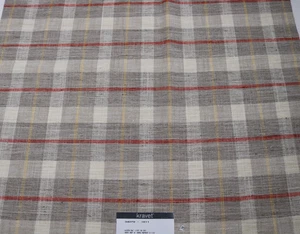 Kravet 24"x25" Fabric Remnant Tan Orange Plaid Calendered - Picture 1 of 5