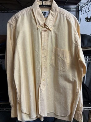 Рубашка Engineered Garments бледно-желтая BD Oxford хлопок б/у - Изображение 1 из 4