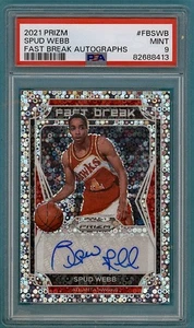 2021 Panini Prizm Spud Webb Fast Break Autographs #FBSWB PSA 9! POP 4! Hawks! - Picture 1 of 2