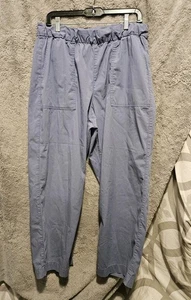 Gap Off Duty Khakis Pants Larkspur Blue Women's Size L Elastic Waist, Pull-on - Picture 1 of 8