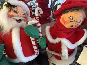 2 ~ Big ANNALEE MOBILITEE DOLLS SANTA & MRS. CLAUS Toy Sack Shopping Bag Candy - Picture 1 of 21