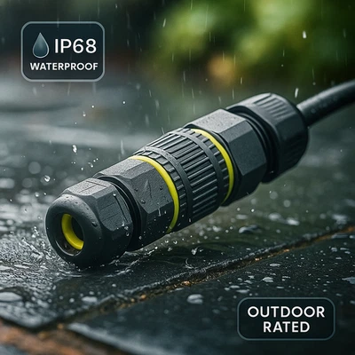 Knightsbridge JB0011 IP68 16A 3-Pin Waterproof Plug & Socket Cable Connector - Image 1 of 4