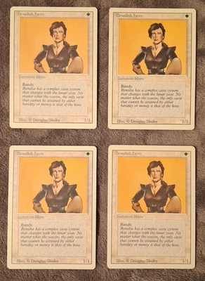 MTG Revised - Benalish Hero (x4) - LP/NM - look lovely; shiny, nice - Image 1 of 2