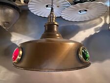 PAIR of Vintage Industrial Barn Gas Lights  w/ Glass Reflectors UL-Sockets-