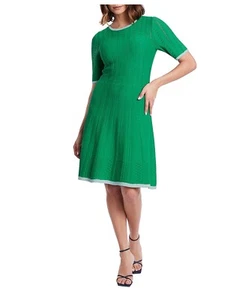 NWT $199 MARCS Be My Lover crepe knit dress sz L / stretch A-line party work - Picture 1 of 8