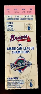 1992 MLB World Series Game 6 Ticket Stub Blue Jays First WS Title Clincher - Picture 1 of 3