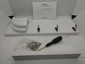 TODALE Guitar Wall Mount Hanger with Pick Tray and 3 Hooks (Wood) Primed - Picture 1 of 9