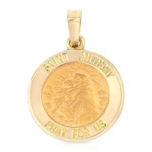 14K Yellow Gold Religious St. Anthony Charm Pendant For Necklace or Chain - Picture 1 of 6