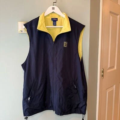 Chaleco de golf vintage PGA Tour azul y amarillo grande para hombre Foto 1 de 4