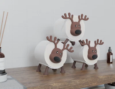Lustiger Rentier-Toilettenpapierhalter – Nachhaltiger Hingucker fürs Bad! - Bild 1 von 3