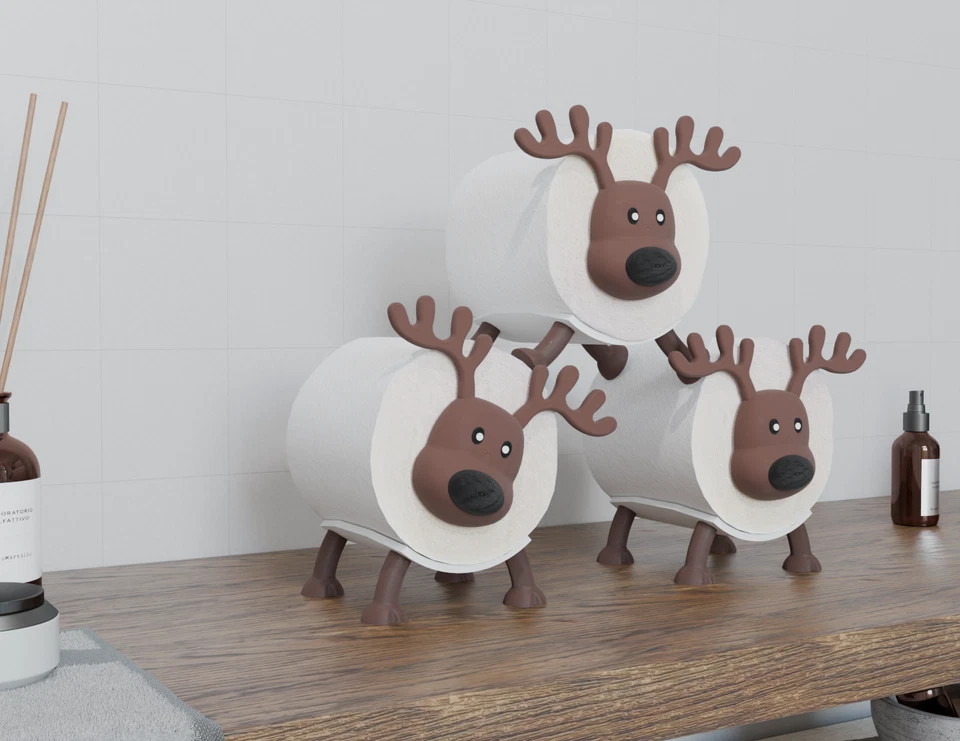 Lustiger Rentier-Toilettenpapierhalter – Nachhaltiger Hingucker fürs Bad! - Bild 1 von 3