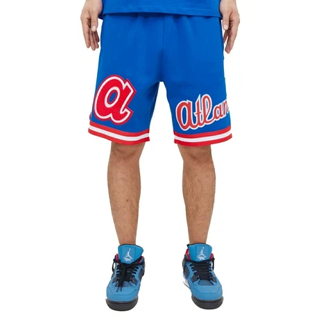 Pro Standard MLB Atlanta Braves Royal Blue/Red Cooperstown Patch Men's Shorts Cover