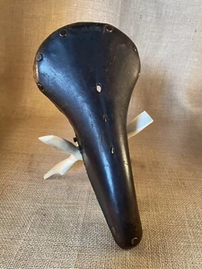 Antique Wrights British W3N Leather Racing Bicycle Seat/Saddle - Picture 1 of 10