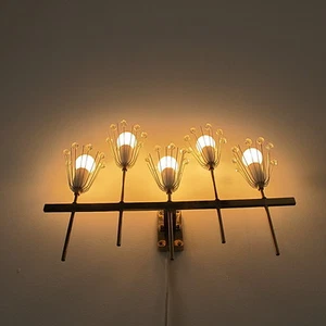 Wandleiste Wandlampe 50s Mid Century brass wall lamp Emil Stejnar Rupert Nikoll - Picture 1 of 12