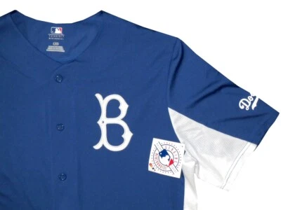NUEVA CAMISETA DE BÉISBOL VINTAGE DE LOS BROOKLYN DODGERS PARA HOMBRE L JACKIE ROBINSON AUTÉNTICA MLB Foto 1 de 3