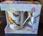 KENT Pottery Spring BIRDS Coffee Tea Cup w/ Lid New In Packaging 