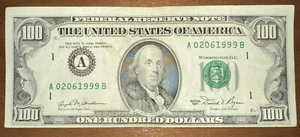 1981 $100 Dollar February 6, 1999 Green Seal BIRTHDAY Note 02/06/1999 02061999 - Picture 1 of 2