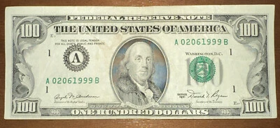 1981 $100 Dollar February 6, 1999 Green Seal BIRTHDAY Note 02/06/1999 02061999 - Image 1 of 2