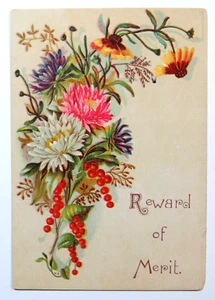Ramo de flores de recuerdo escolar con tarjeta victoriana de recompensa al mérito - Imagen 1 de 2