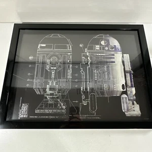 Plano Star Wars R2D2 R2-D2 de Artissimo. Impresión enmarcada en vidrio 24" x 18 x 1,25" - Imagen 1 de 9