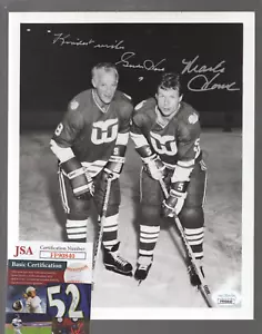 Autographed GORDIE & Mark HOWE Hartford Whalers 8x10 JSA - Picture 1 of 1