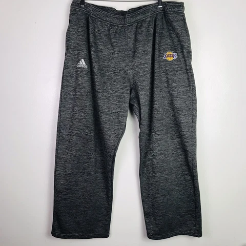 Adidas Los Angeles Lakers Clima Warm Up Gray Basketball Pants NBA Sewn 2XL Used Cover