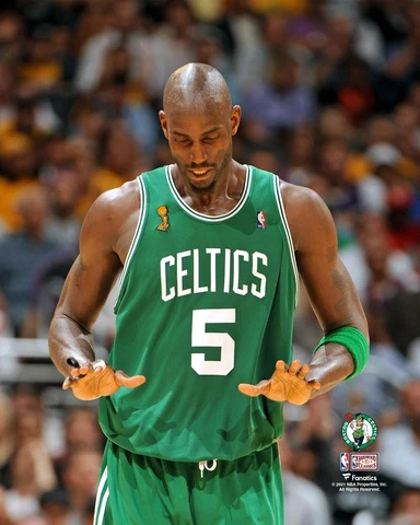 Kevin Garnett Celtics UnSigned Settling Self During 2008 Finals vs Lakers Photo Cover