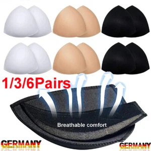 1-6 Paar BH Bikini Cups Einlagen Dreieck Kissen Badeanzug Schwamm Badeanzug DE - Bild 1 von 14