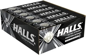 Paquete de dulces de acción mentol extra fuertes Halls Negras negros 33,5 g x 12 - Imagen 1 de 2