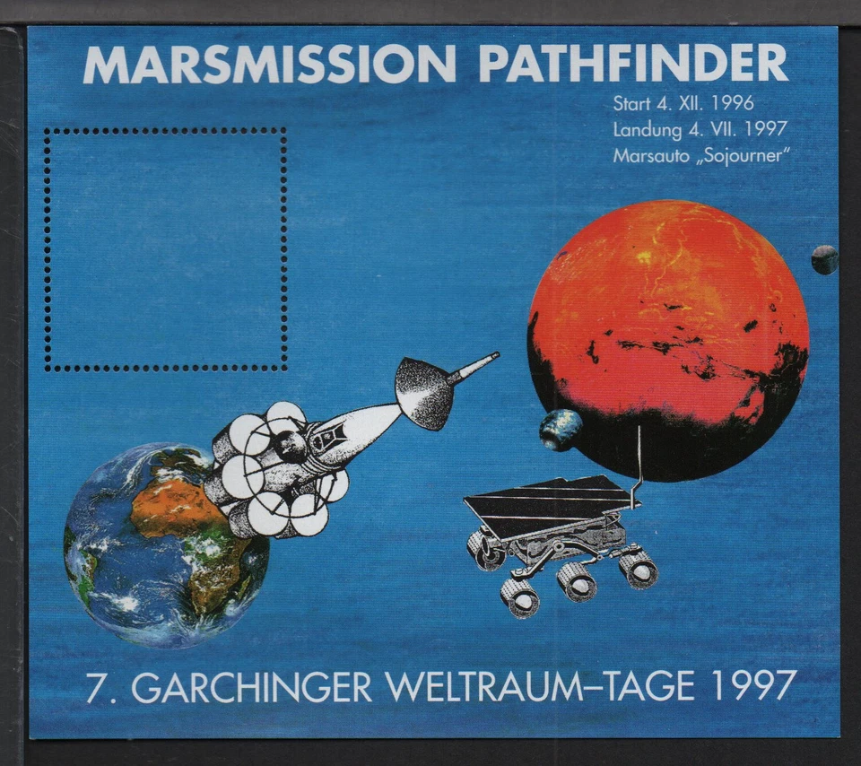 ✔️ GERMANY 1997 Exhibition block Mars Mission Pathfinder space - Image 1 of 2