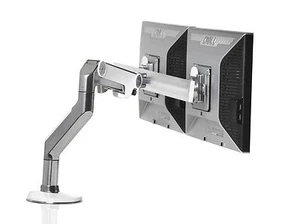 Humanscale M8 Monitorarm mit Querstange - Durchschraubenhalterung Aluminium mit weiß - Bild 1 von 1