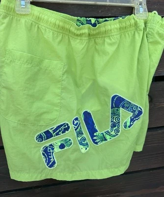 Pantalones Cortos Baúl De Colección Fila Y2K Para Hombre Amarillo Neón *Talla 32 M Foto 1 de 4