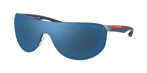 Prada Linea Rossa SPS 61U 9P19P1 Sunglasses Gunmetal Rubber Blue Mirror w/case - Picture 1 of 7